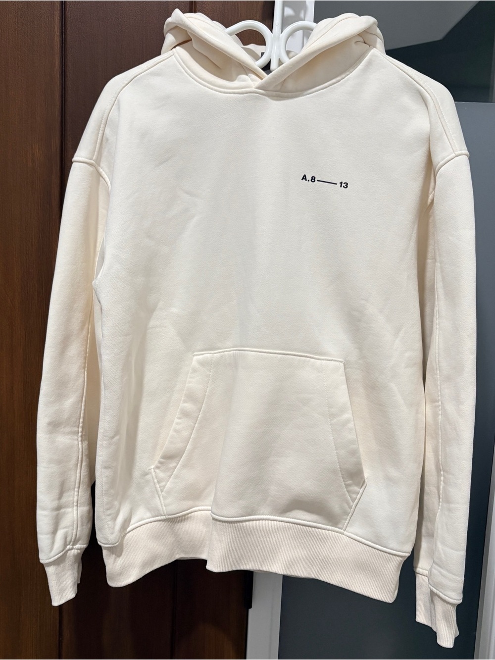 H&M Soho Heights W1F Graphic Printed Thick Hoodie Off-White Oversized Men's S